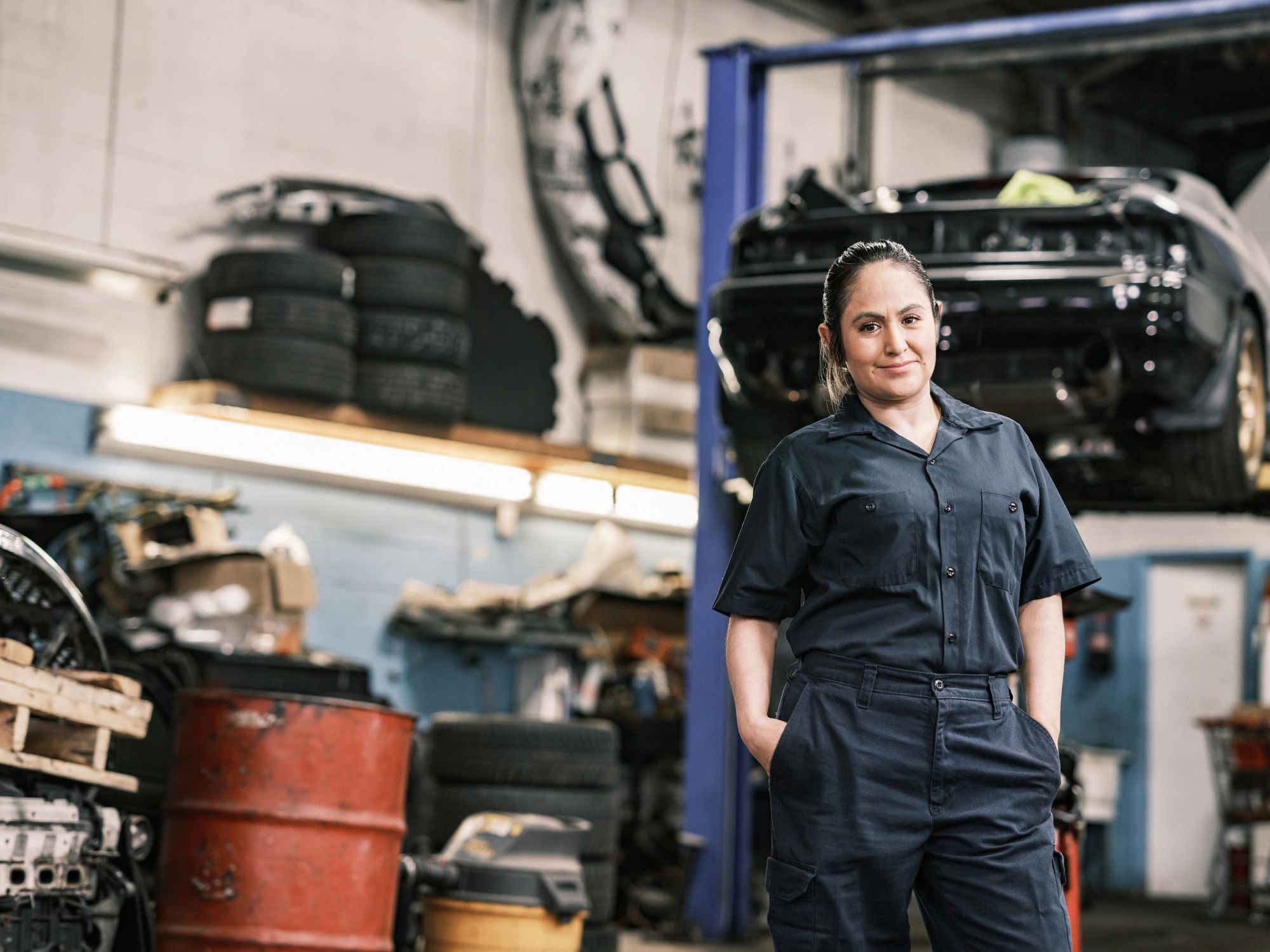 female auto mechanic portrait