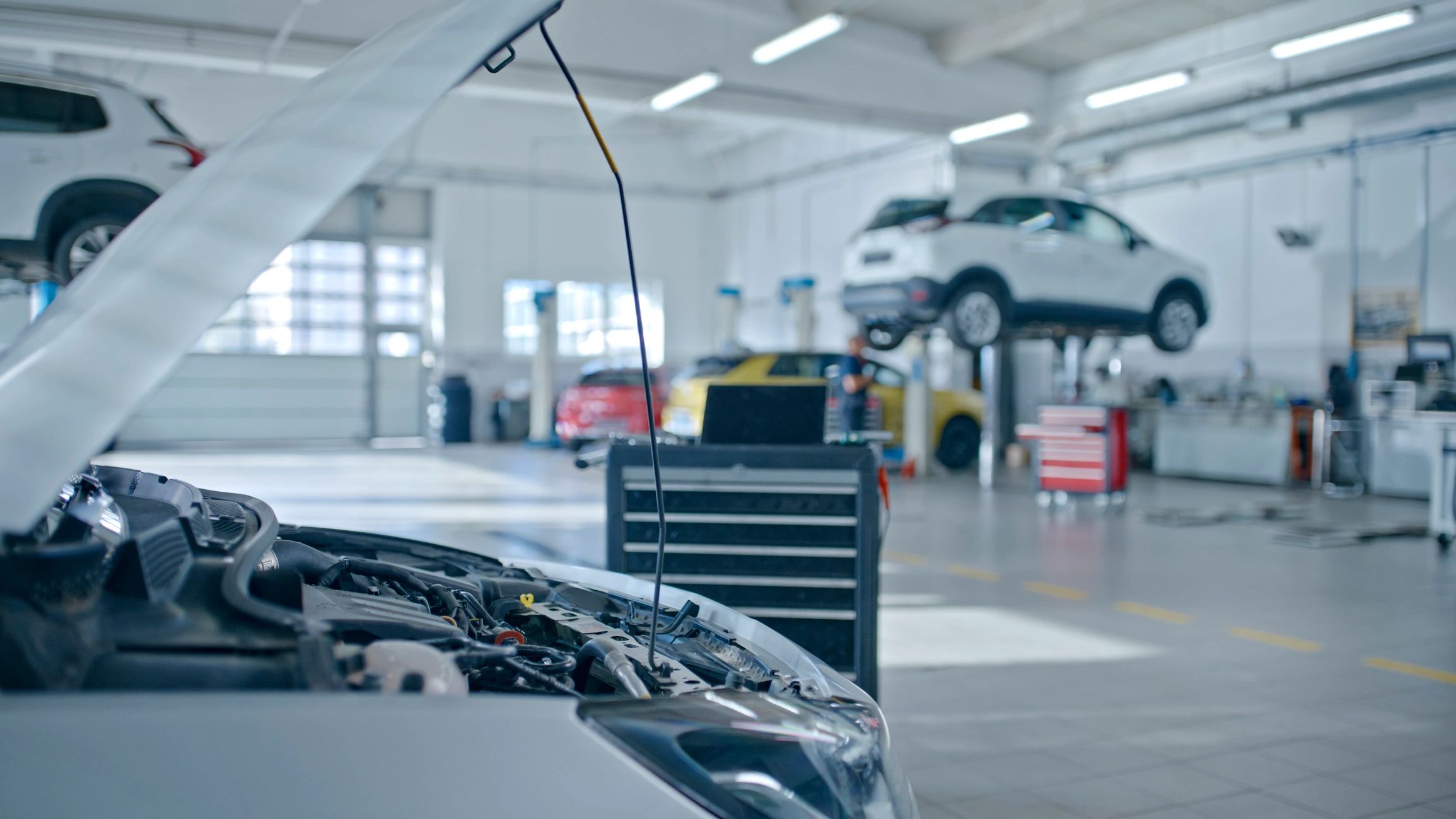 Japanese car repair modern workshop